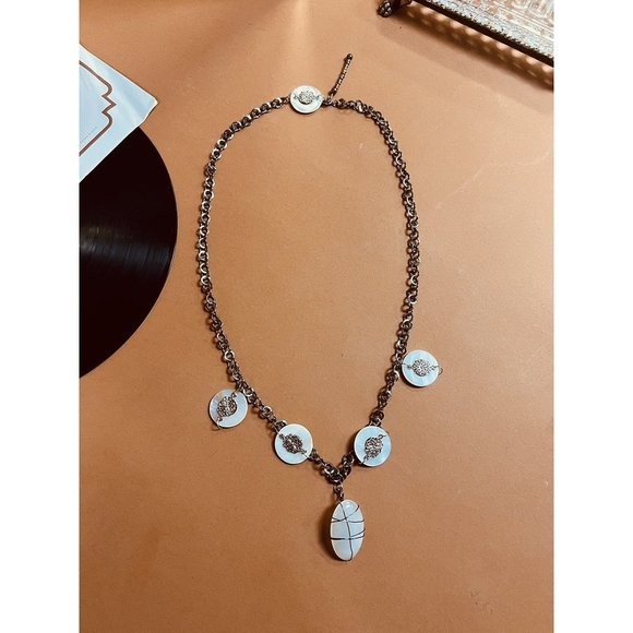 Boutique Quartz X-Long Silver Handmade Charm Silver Statement Necklace - Picture 4 of 6